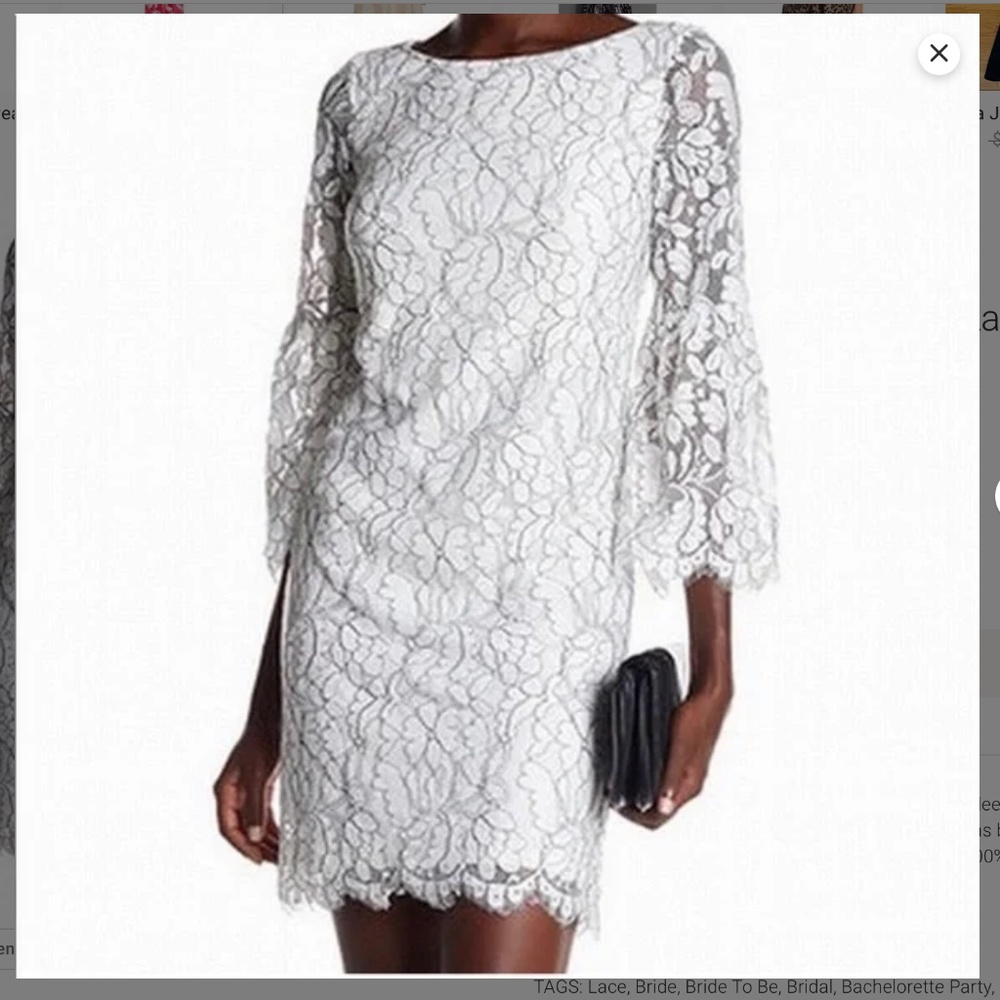 Eliza J White Lace Shift Dress